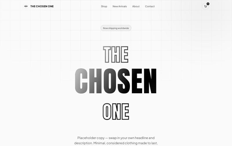 The Chosen One concept homepage